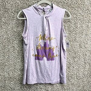 Disney Tank Top Women’s M Purple & Gold‎ “Where Dreams Come True” Castle NWT